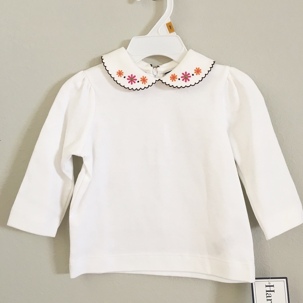 Hartstrings Girls Long Sleeve Peter Pan Collar Top